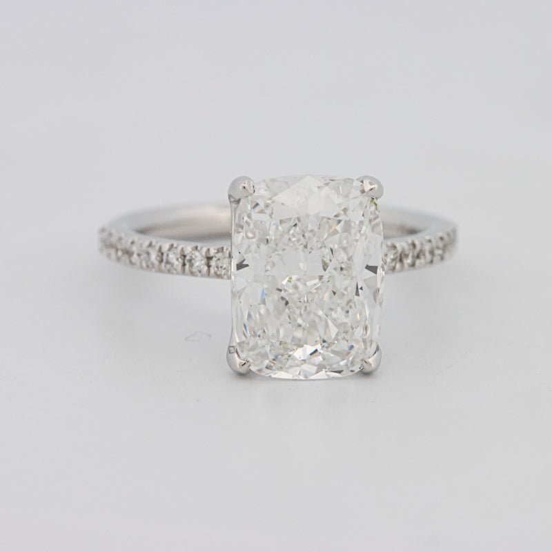 3.50 CT Cushion Cut Pavé Solitaire (LG) - ZIZOV DIAMONDS