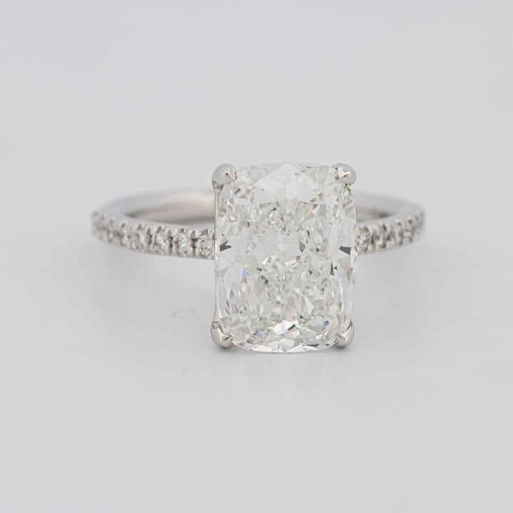 3.50 CT Cushion Cut Pavé Solitaire (LG) - ZIZOV DIAMONDS