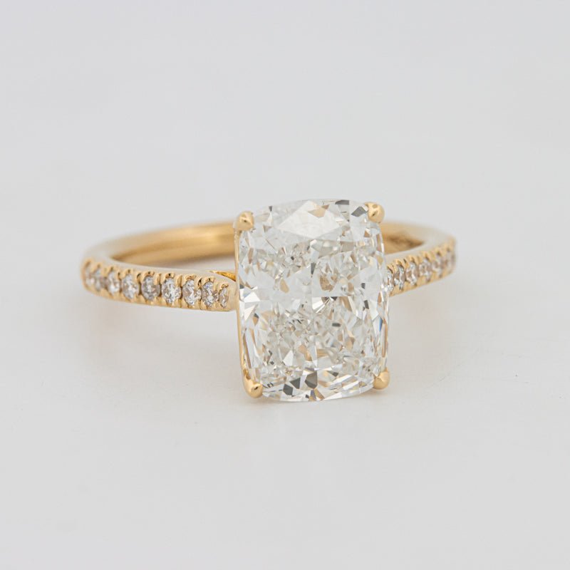 3.50 CT Cushion Cut Pavé Solitaire (LG) - ZIZOV DIAMONDS
