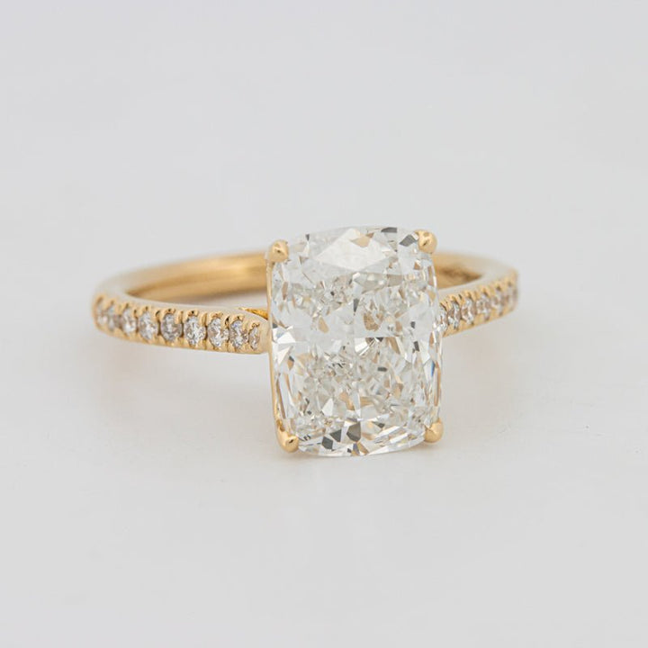 3.50 CT Cushion Cut Pavé Solitaire (LG) - ZIZOV DIAMONDS