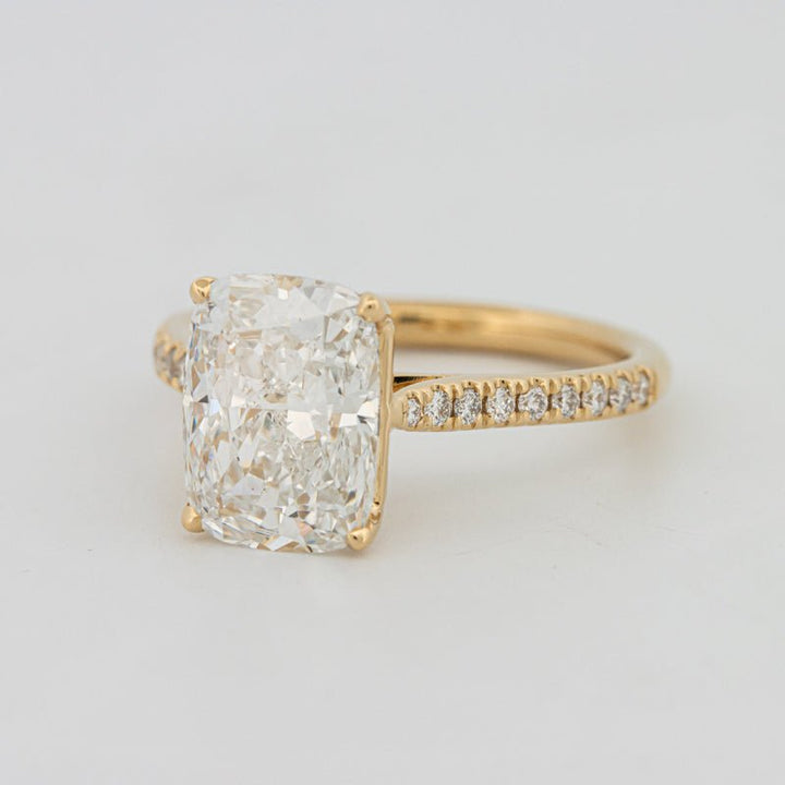 3.50 CT Cushion Cut Pavé Solitaire (LG) - ZIZOV DIAMONDS
