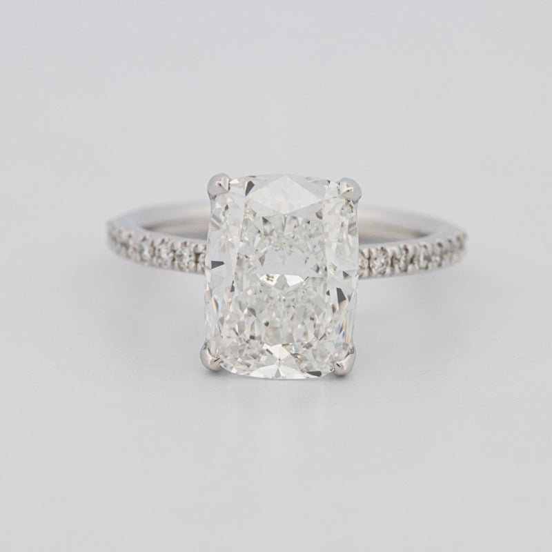 3.50 CT Cushion Cut Pavé Solitaire (LG) - ZIZOV DIAMONDS