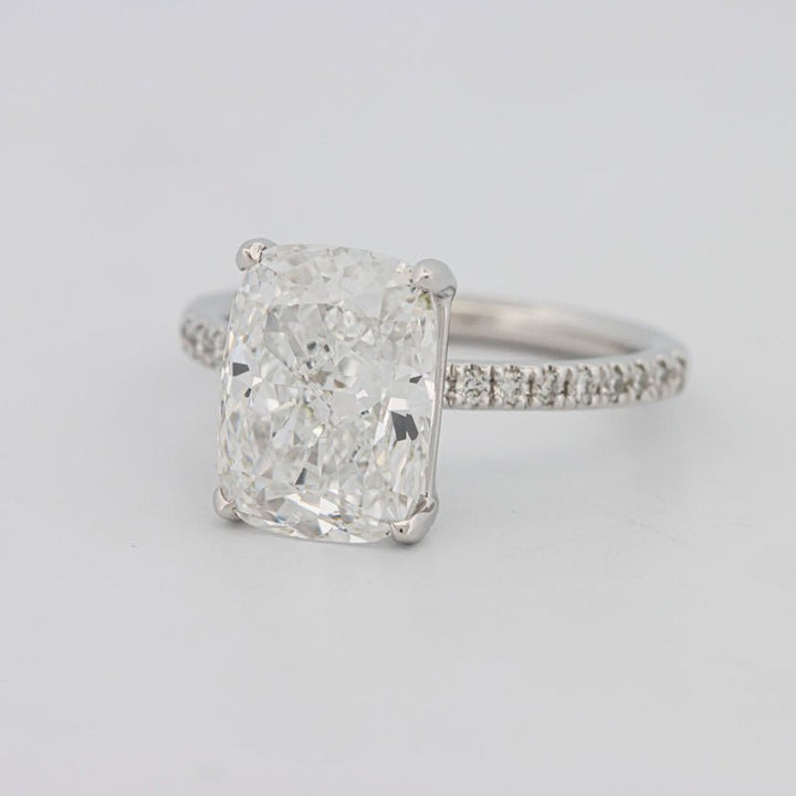3.50 CT Cushion Cut Pavé Solitaire (LG) - ZIZOV DIAMONDS