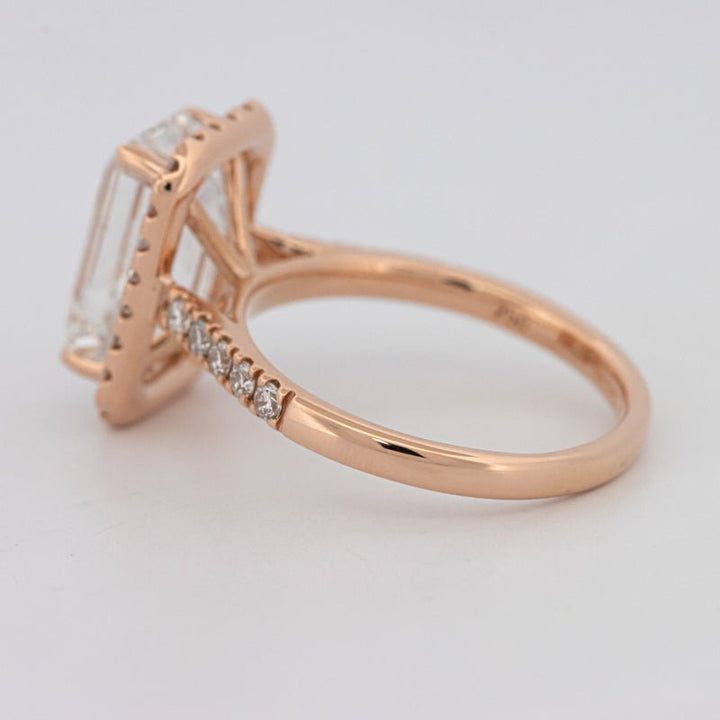 4 CT Emerald Cut Halo Pavé Solitaire (LG) - ZIZOV DIAMONDS