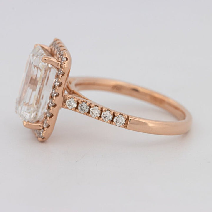 4 CT Emerald Cut Halo Pavé Solitaire (LG) - ZIZOV DIAMONDS