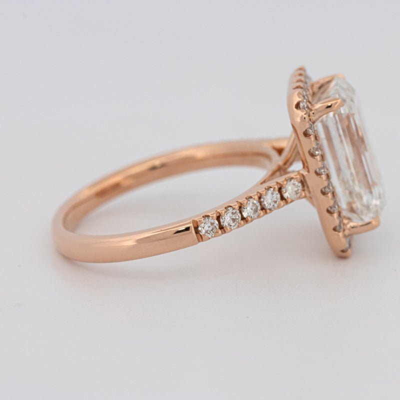 4 CT Emerald Cut Halo Pavé Solitaire (LG) - ZIZOV DIAMONDS