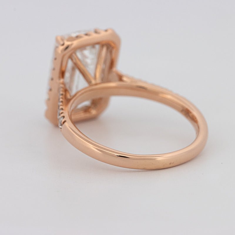 4 CT Emerald Cut Halo Pavé Solitaire (LG) - ZIZOV DIAMONDS