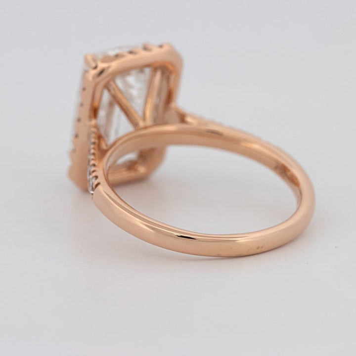 4 CT Emerald Cut Halo Pavé Solitaire (LG) - ZIZOV DIAMONDS