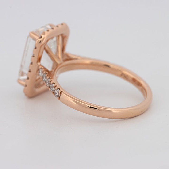 4 CT Emerald Cut Halo Pavé Solitaire (LG) - ZIZOV DIAMONDS