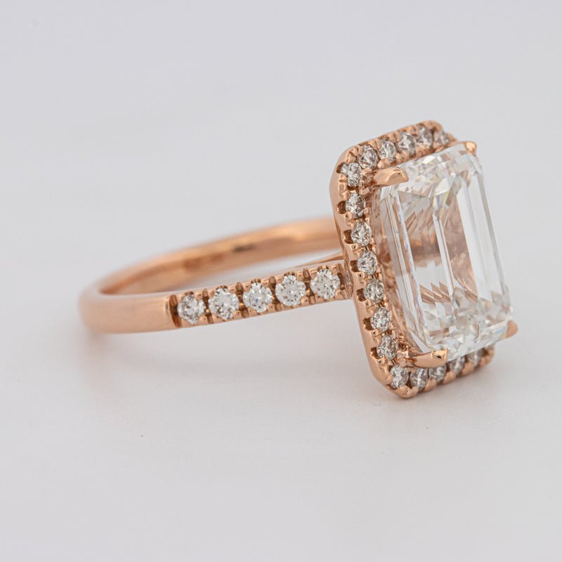 4 CT Emerald Cut Halo Pavé Solitaire (LG) - ZIZOV DIAMONDS