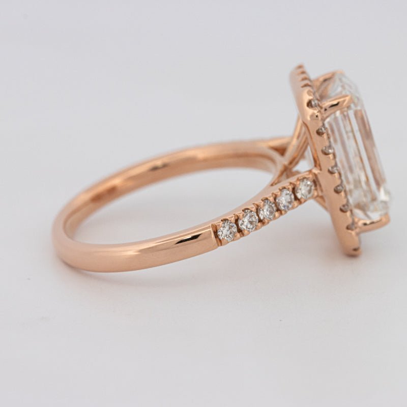 4 CT Emerald Cut Halo Pavé Solitaire (LG) - ZIZOV DIAMONDS