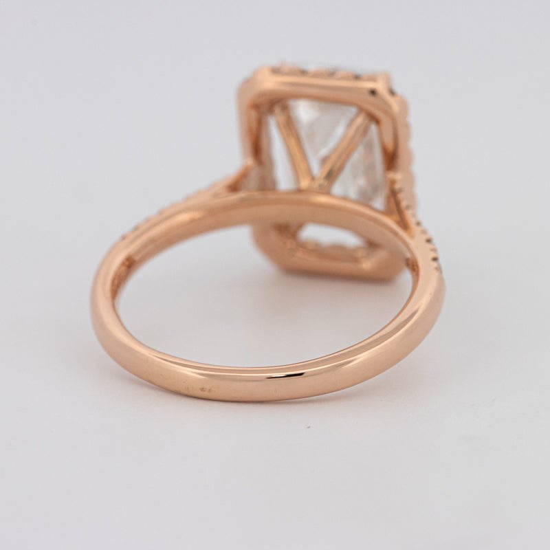 4 CT Emerald Cut Halo Pavé Solitaire (LG) - ZIZOV DIAMONDS