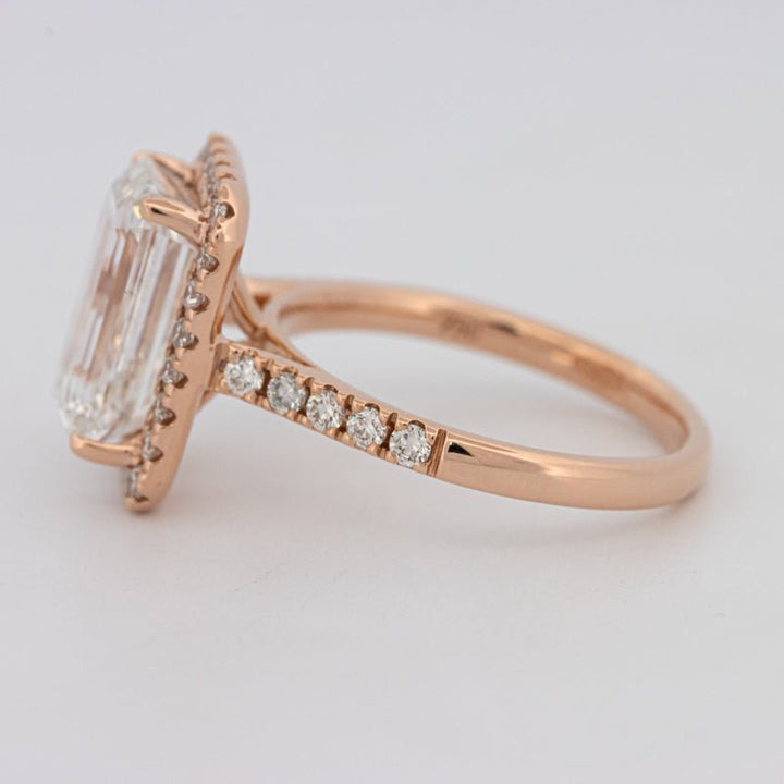 4 CT Emerald Cut Halo Pavé Solitaire (LG) - ZIZOV DIAMONDS