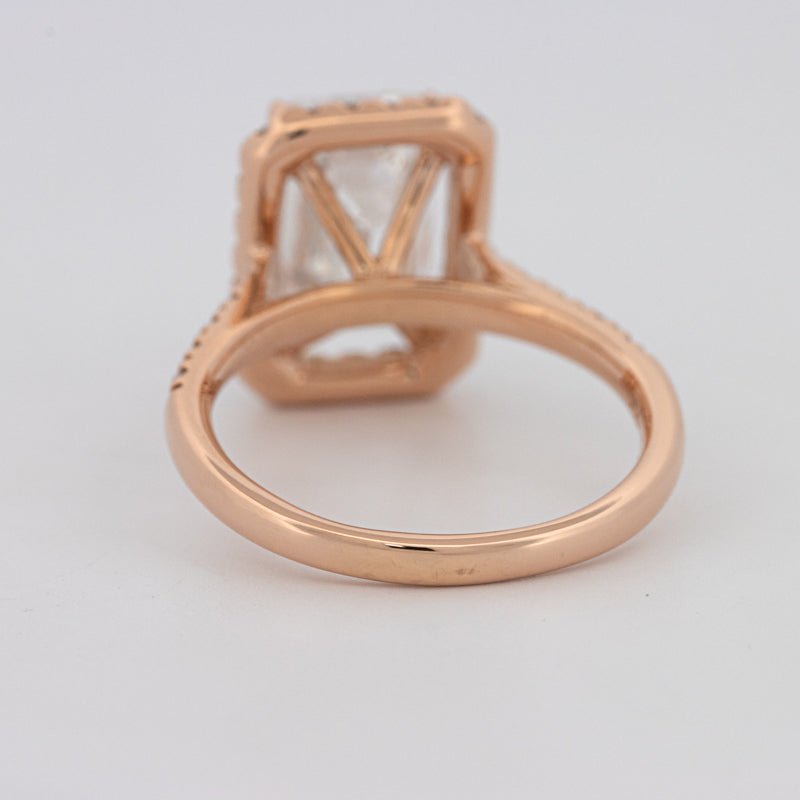 4 CT Emerald Cut Halo Pavé Solitaire (LG) - ZIZOV DIAMONDS