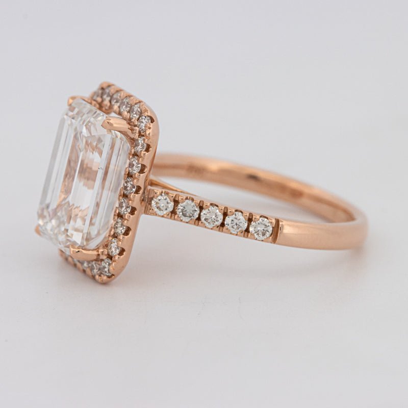 4 CT Emerald Cut Halo Pavé Solitaire (LG) - ZIZOV DIAMONDS