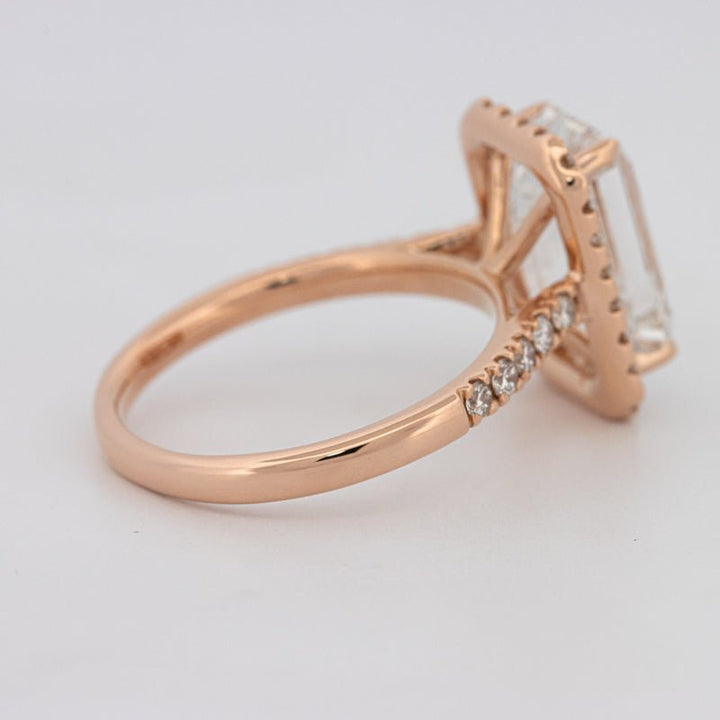 4 CT Emerald Cut Halo Pavé Solitaire (LG) - ZIZOV DIAMONDS