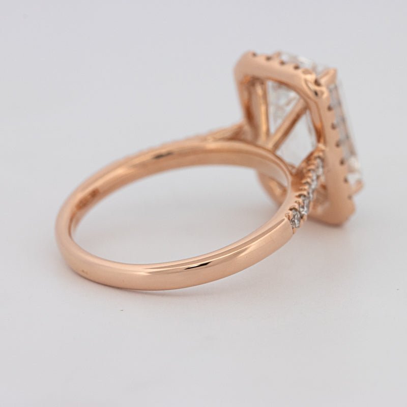 4 CT Emerald Cut Halo Pavé Solitaire (LG) - ZIZOV DIAMONDS