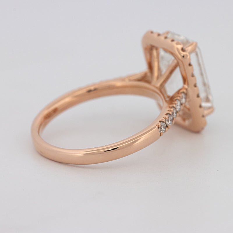 4 CT Emerald Cut Halo Pavé Solitaire (LG) - ZIZOV DIAMONDS