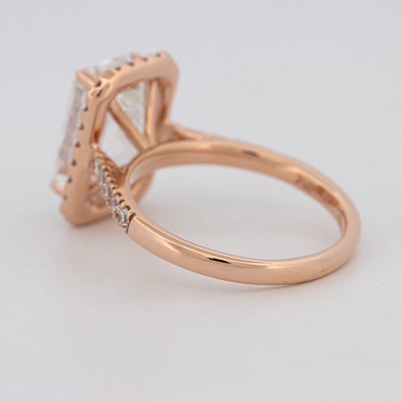 4 CT Emerald Cut Halo Pavé Solitaire (LG) - ZIZOV DIAMONDS