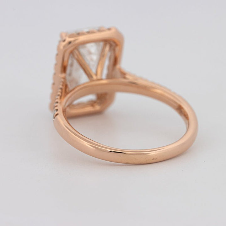 4 CT Emerald Cut Halo Pavé Solitaire (LG) - ZIZOV DIAMONDS