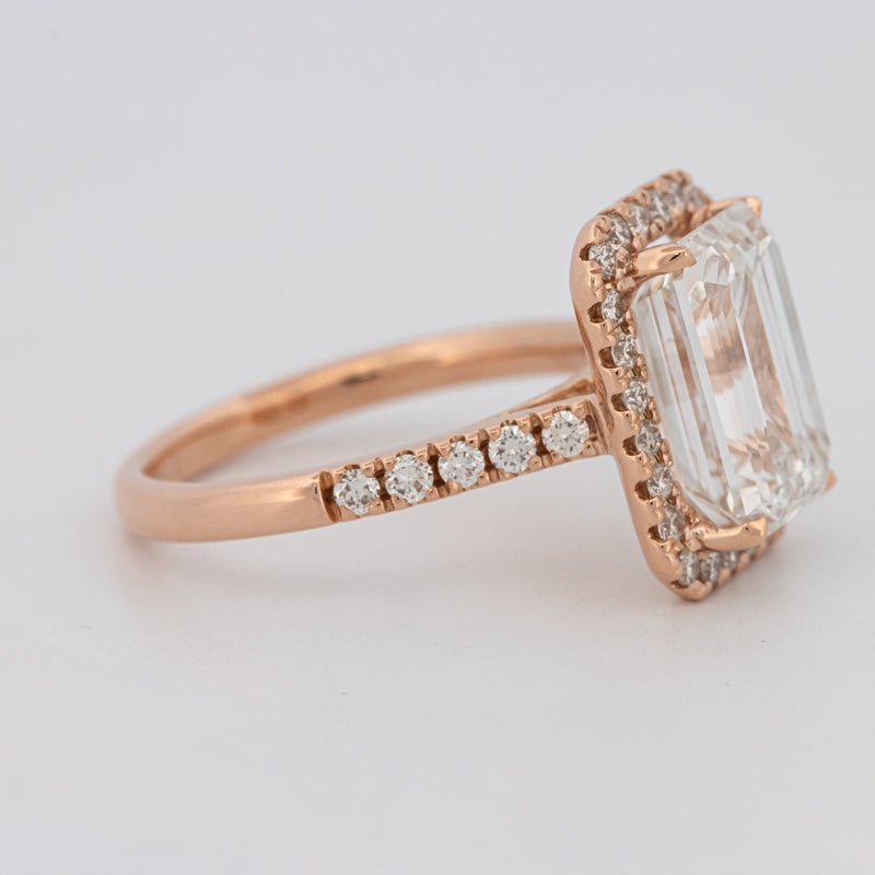 4 CT Emerald Cut Halo Pavé Solitaire (LG) - ZIZOV DIAMONDS