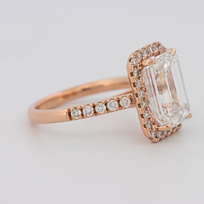 4 CT Emerald Cut Halo Pavé Solitaire (LG) - ZIZOV DIAMONDS