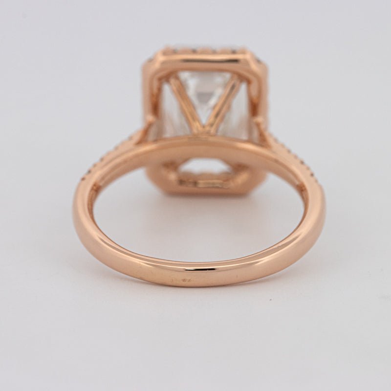 4 CT Emerald Cut Halo Pavé Solitaire (LG) - ZIZOV DIAMONDS