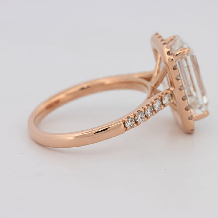 4 CT Emerald Cut Halo Pavé Solitaire (LG) - ZIZOV DIAMONDS