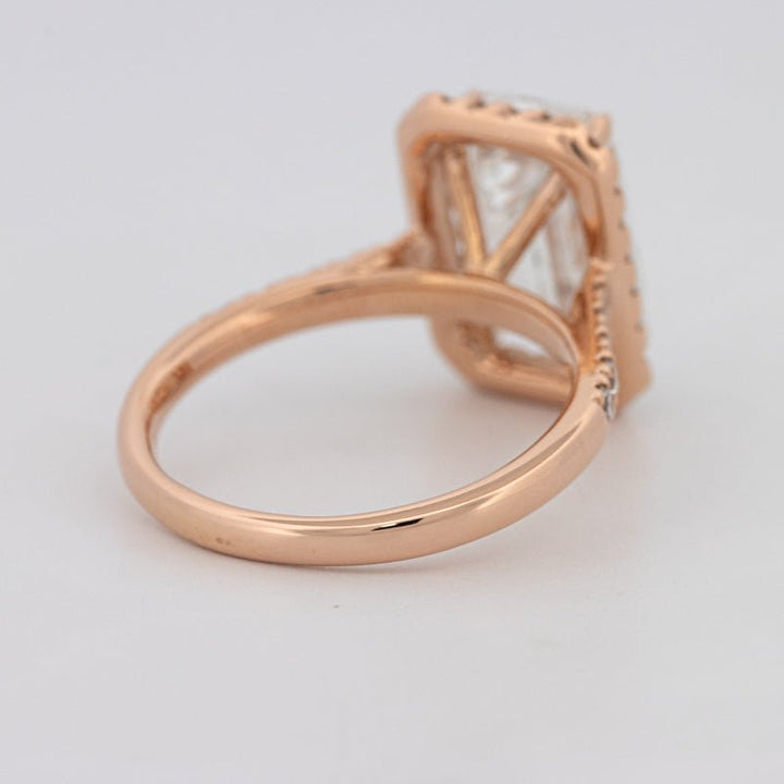 4 CT Emerald Cut Halo Pavé Solitaire (LG) - ZIZOV DIAMONDS