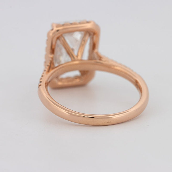 4 CT Emerald Cut Halo Pavé Solitaire (LG) - ZIZOV DIAMONDS