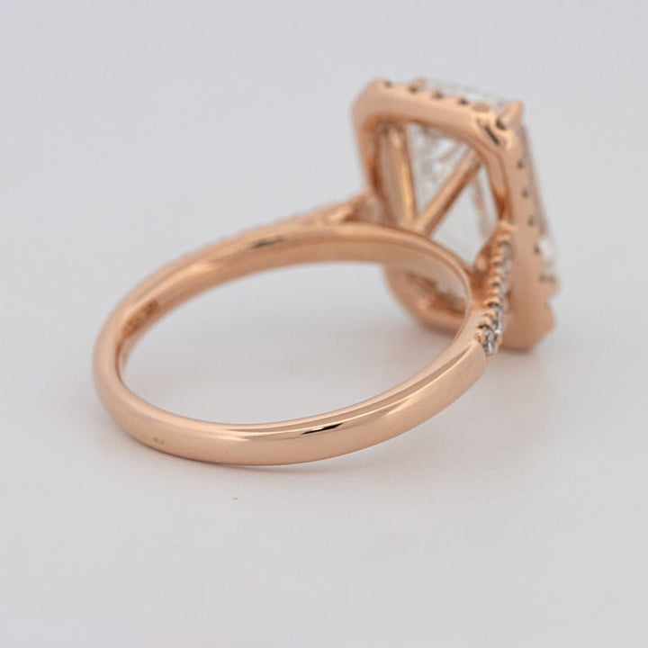 4 CT Emerald Cut Halo Pavé Solitaire (LG) - ZIZOV DIAMONDS