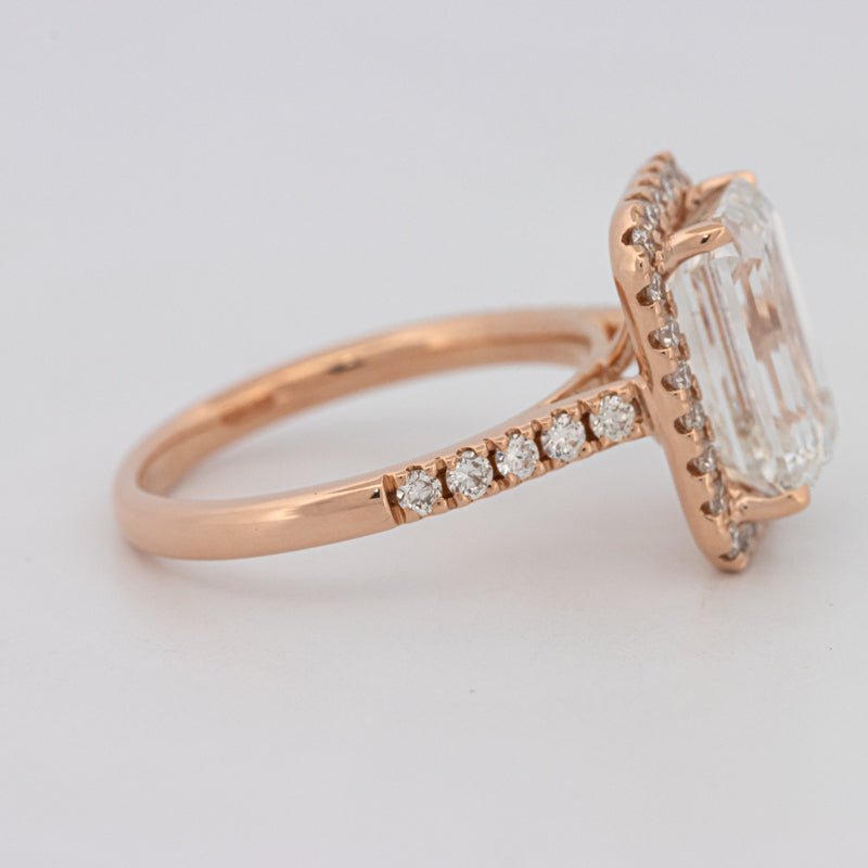 4 CT Emerald Cut Halo Pavé Solitaire (LG) - ZIZOV DIAMONDS