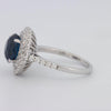 4.14 CT Round Blue Sapphire Pave Ring - ZIZOV DIAMONDS