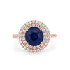4.14 CT Round Blue Sapphire Pave Ring - ZIZOV DIAMONDS