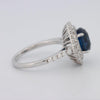 4.14 CT Round Blue Sapphire Pave Ring - ZIZOV DIAMONDS