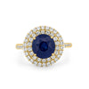 4.14 CT Round Blue Sapphire Pave Ring - ZIZOV DIAMONDS