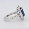 4.60 CT Oval Bue Sapphire Flower Ring - ZIZOV DIAMONDS