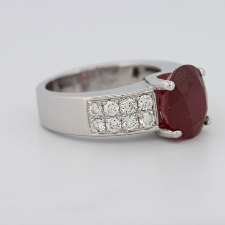 4.70 CT Oval Red Ruby Ring - ZIZOV DIAMONDS
