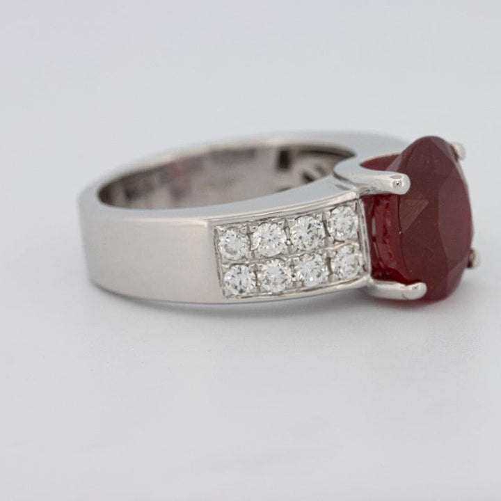 4.70 CT Oval Red Ruby Ring - ZIZOV DIAMONDS