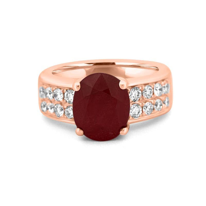 4.70 CT Oval Red Ruby Ring - ZIZOV DIAMONDS