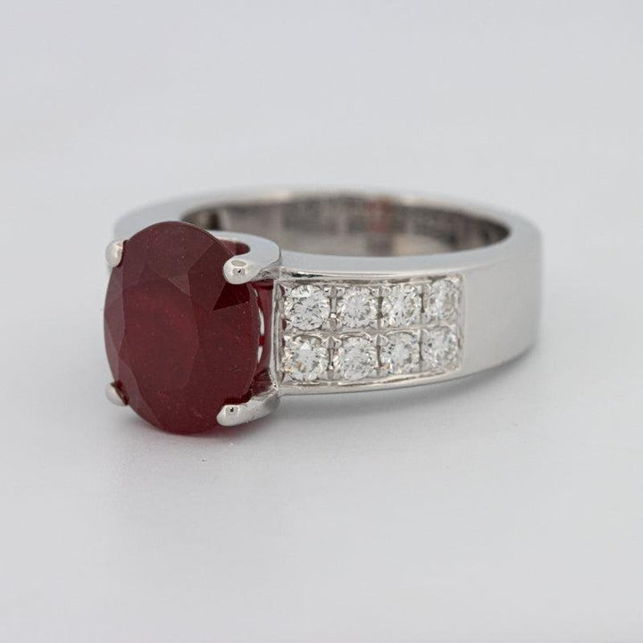 4.70 CT Oval Red Ruby Ring - ZIZOV DIAMONDS