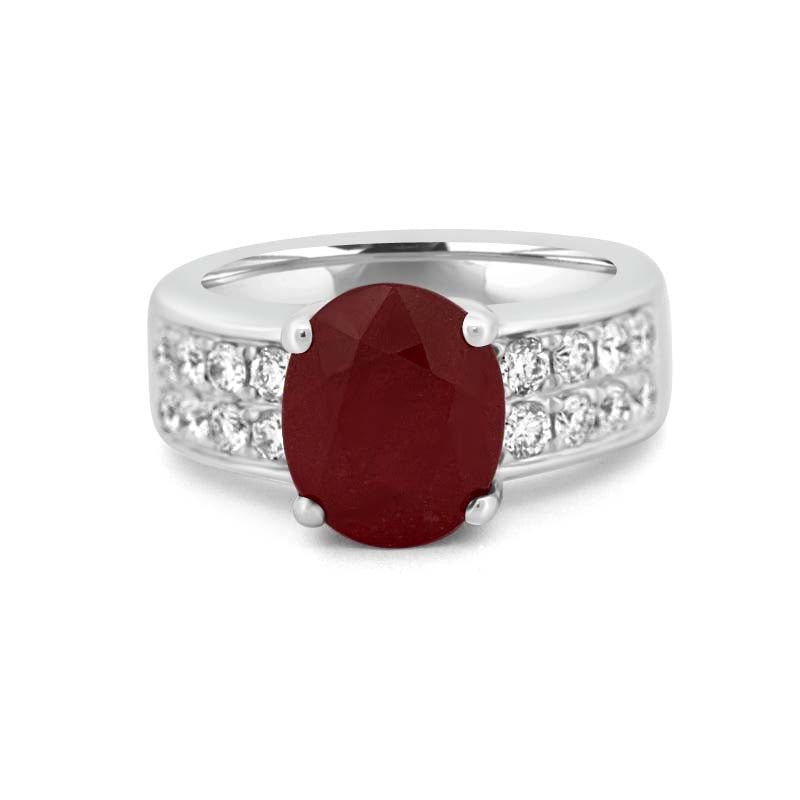 4.70 CT Oval Red Ruby Ring - ZIZOV DIAMONDS