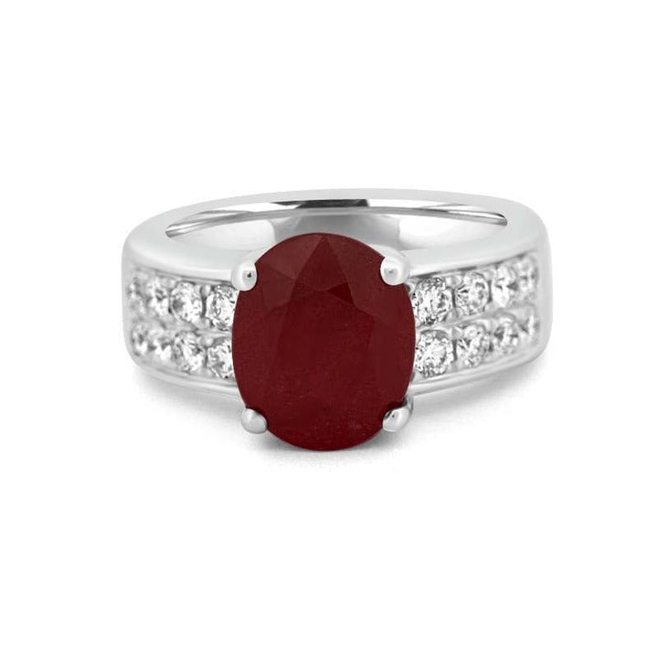 4.70 CT Oval Red Ruby Ring - ZIZOV DIAMONDS