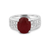 4.70 CT Oval Red Ruby Ring - ZIZOV DIAMONDS