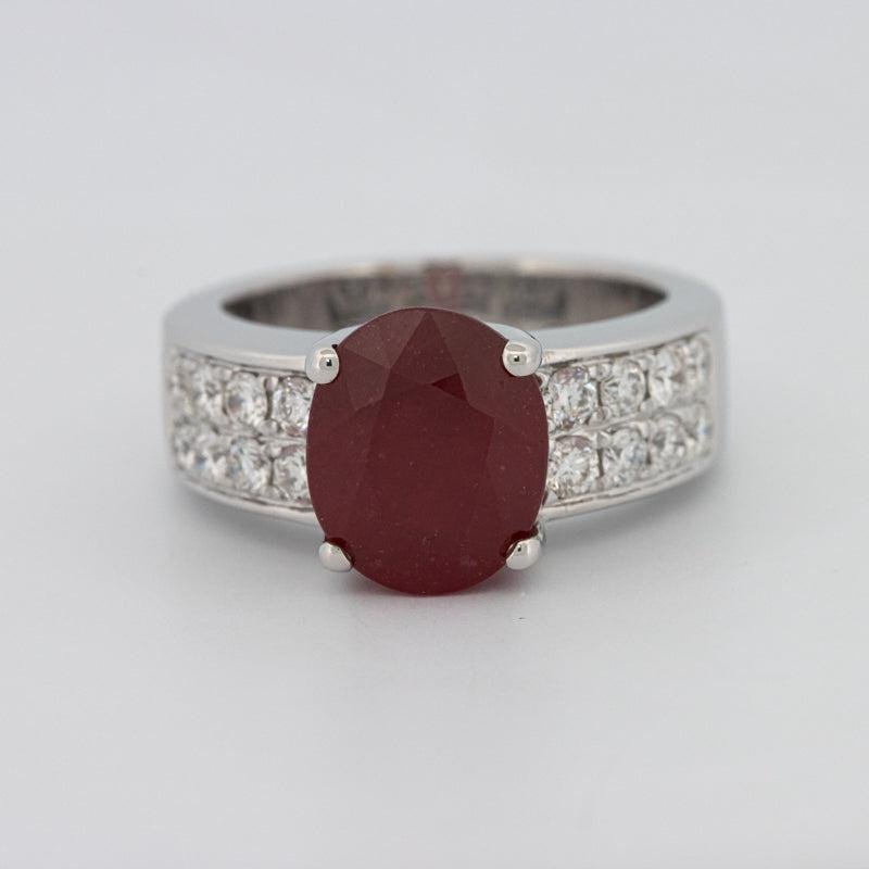 4.70 CT Oval Red Ruby Ring - ZIZOV DIAMONDS