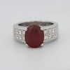 4.70 CT Oval Red Ruby Ring - ZIZOV DIAMONDS