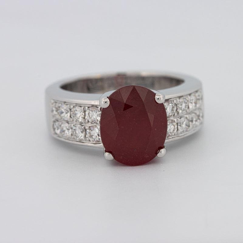 4.70 CT Oval Red Ruby Ring - ZIZOV DIAMONDS