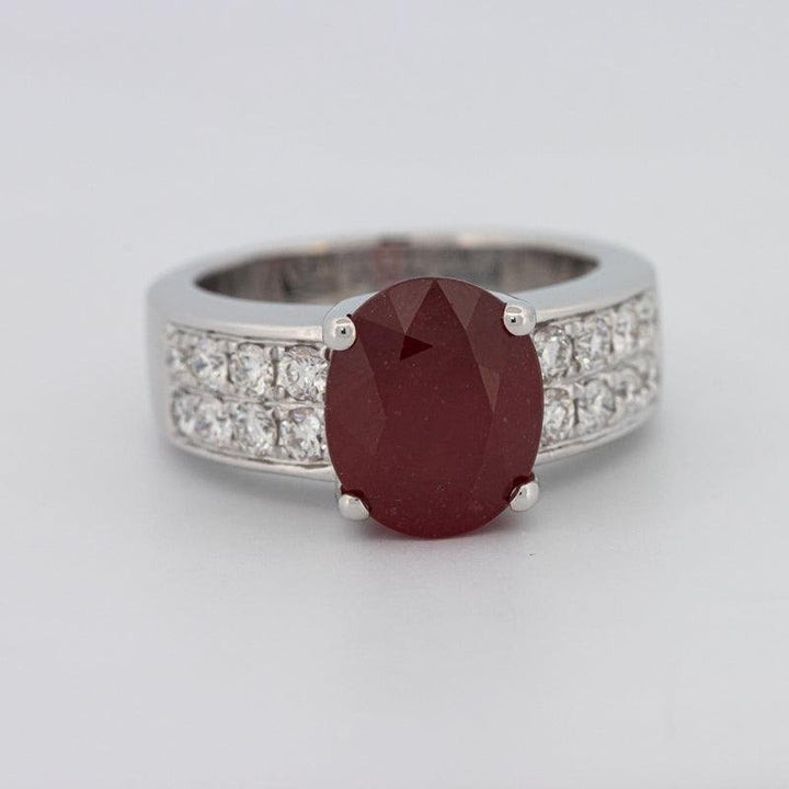 4.70 CT Oval Red Ruby Ring - ZIZOV DIAMONDS