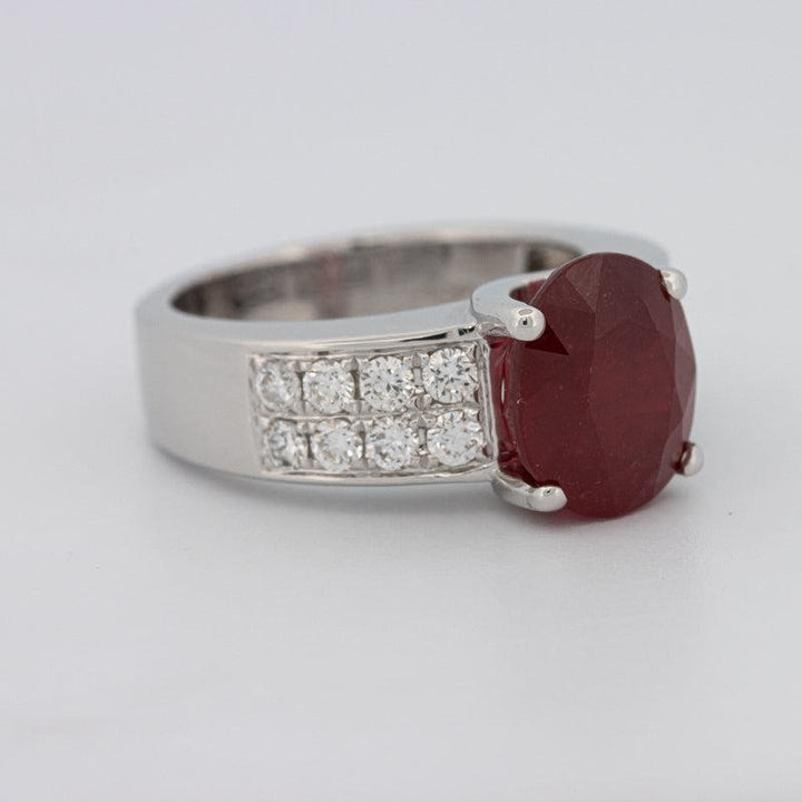 4.70 CT Oval Red Ruby Ring - ZIZOV DIAMONDS
