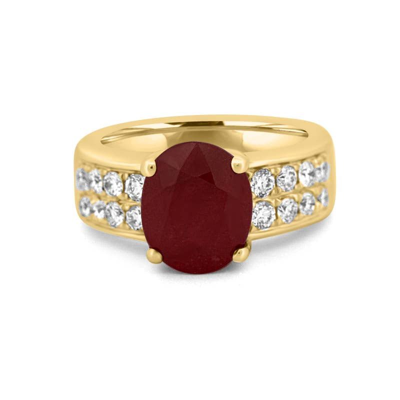 4.70 CT Oval Red Ruby Ring - ZIZOV DIAMONDS